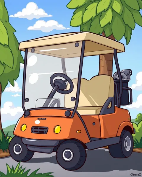 Golf Cart Cartoon Images for Kids Entertainment