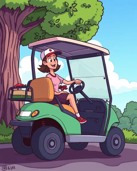 Golf Cart Cartoon Images for Kids Learning Tools