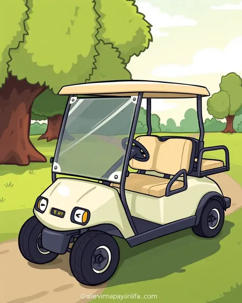 Golf Cart Cartoon Picture for Sale Here