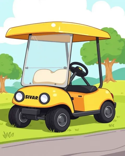 Golf Cart Cartoon Pictures for Children's Laughter