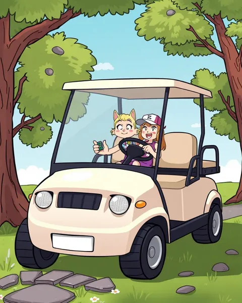 Golf Cart Cartoon Pictures in Playful Illustrations