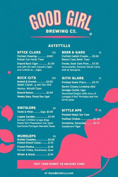 Good Girl Brewing Co. Food Menu