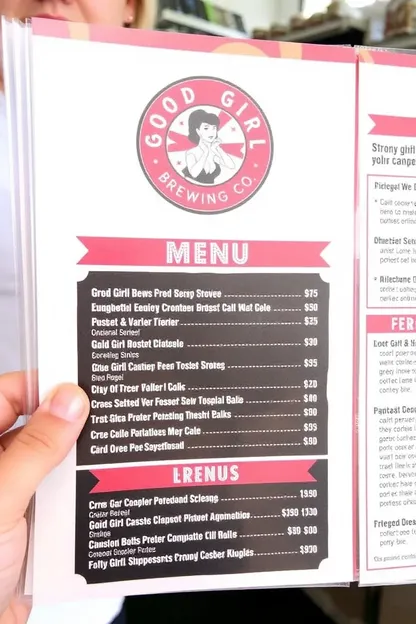 Good Girl Brewing Co. Specialty Menu