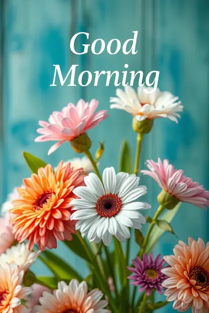 Good Morning Images with Bright Flowers Pattern