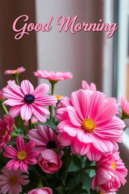 Good Morning Images with Happy Flowers Garden