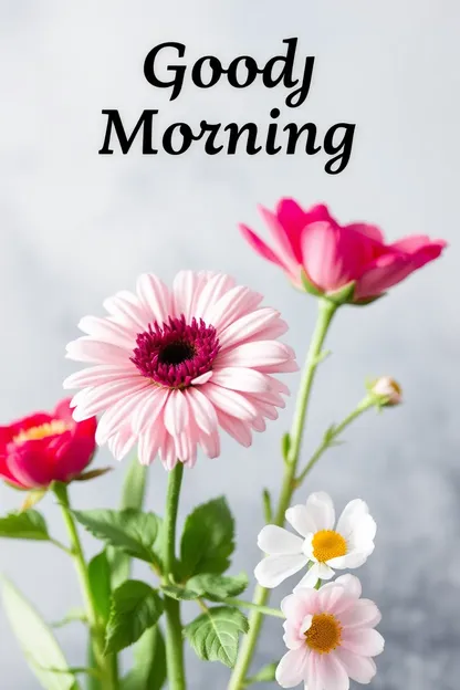 Good Morning Images with Vibrant Flowers Surrounding