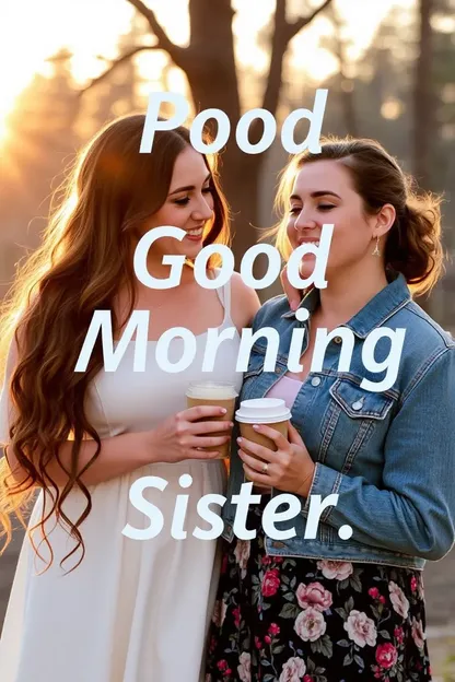 Good Morning Sister Image with Morning Joyful Moment