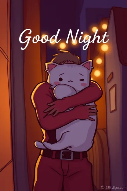 Good Night Hugging Images for Sweet Goodbye