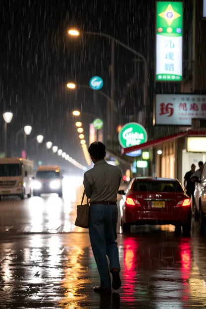 Good Night Images of Raining City Lights at Night