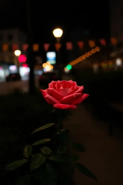 Good Night Photo of Rose Shines with Love