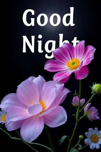 Good Night with Joyful Flowers Images