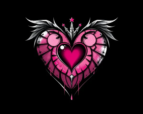 Goth Heart PNG Design Created