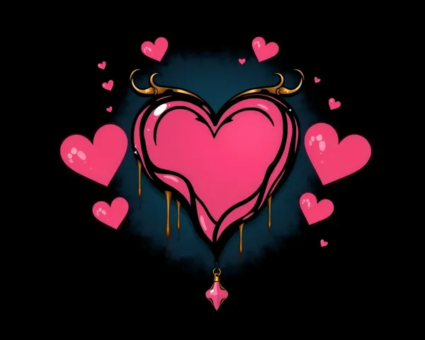 Goth Heart PNG Design Searched