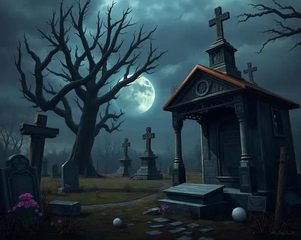 Graveyard PNG Image with Haunting Atmosphere