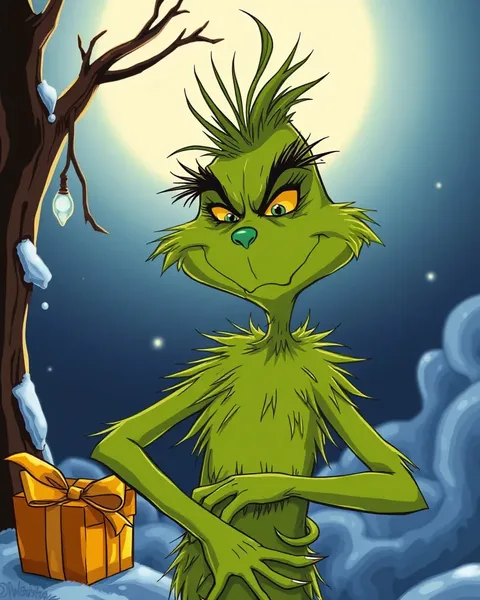 Grinch Cartoon Image Brings Christmas Cheer to Whoville Town