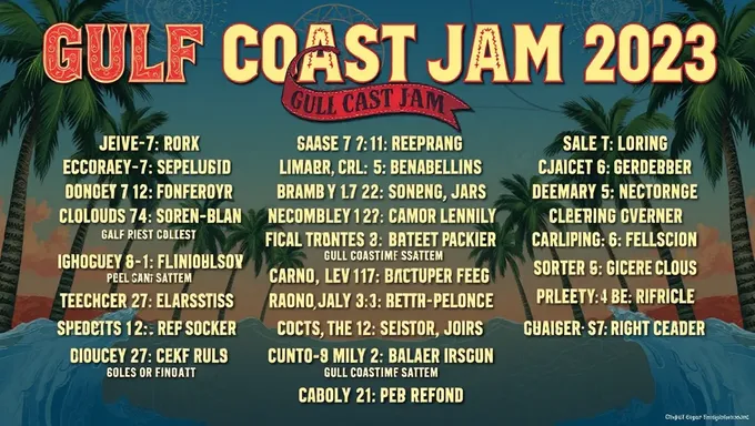 Gulf Coast Jam 2025 Music Lineup