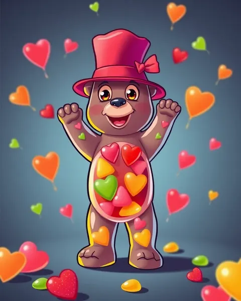 Gummy Bear Cartoon Images in Colorful Style