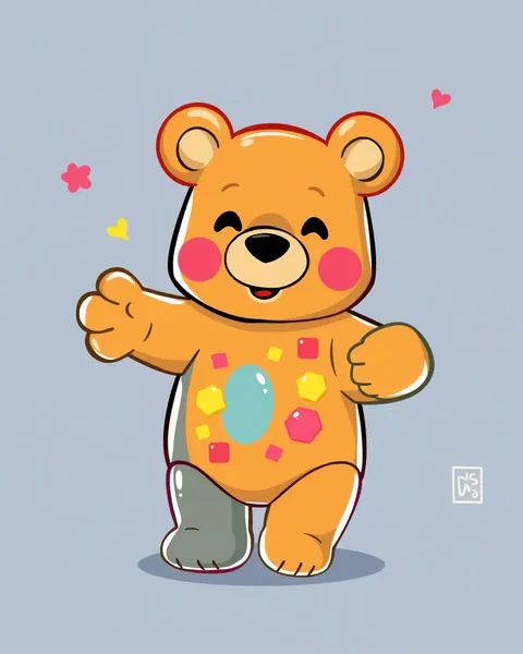 Gummy Bear Cartoon Images with Funny Faces