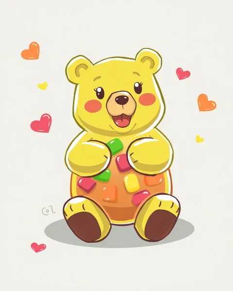 Gummy Bear Cartoon Pictures with Bright Colors