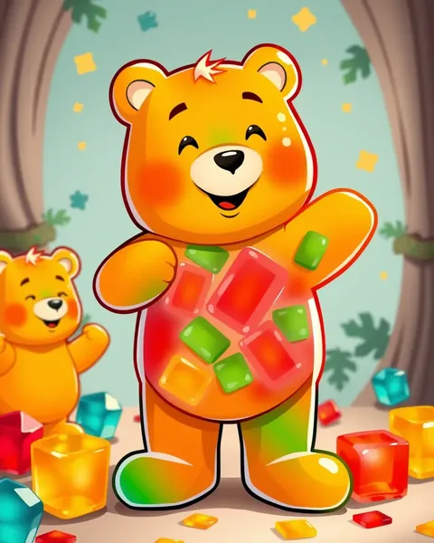 Gummy Bears Cartoon Images in Whimsical Fantasy