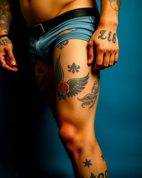 Guys' Tattoos on Thighs for Style