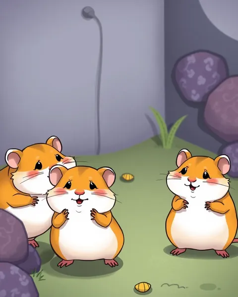 Hamsters in Cartoon Pictures Displayed