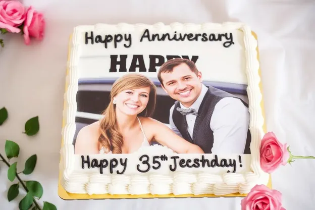 Happy Anniversary Photo Cake Cherished Tradition Capture Gift