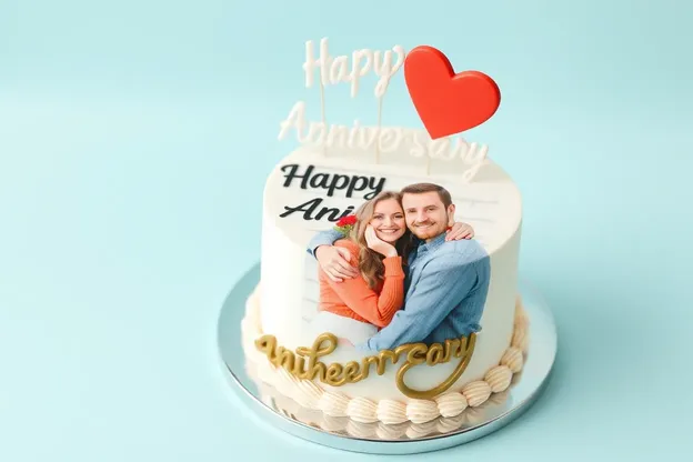 Happy Anniversary Photo Cake Sweet Treat Celebration Tradition