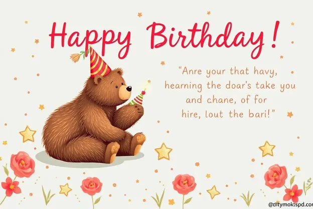 Happy Birthday Bear Images for Kids