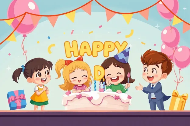 Happy Birthday Cartoon Image Creates a Bright Mood