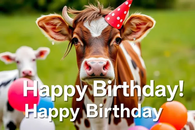 Happy Birthday Cow Images for Greeting Cards