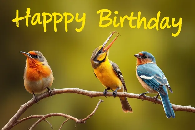 Happy Birthday Images of Birds Singing in Celebration