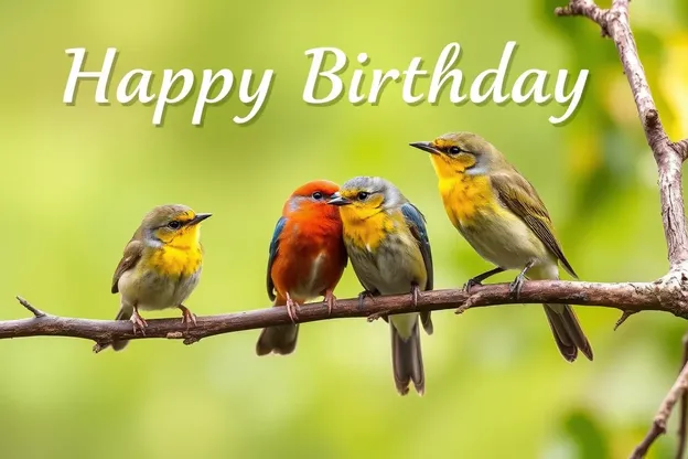 Happy Birthday Images of Birds Singing in Harmony