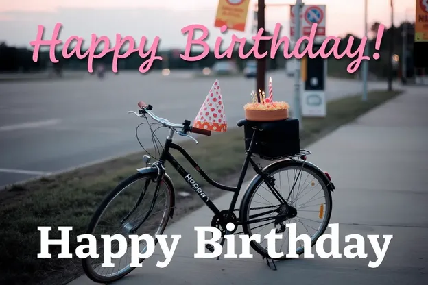 Happy Birthday Images with Bicycle and Balloons