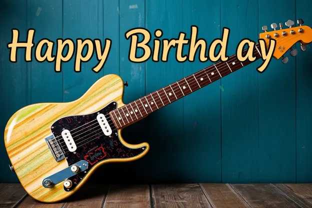 Happy Birthday Images with Guitar and Celebration