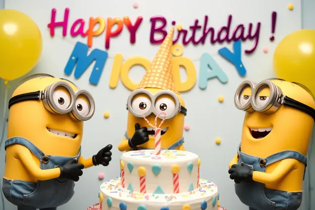 Happy Birthday Minion Pictures Colorful Cartoon Fun