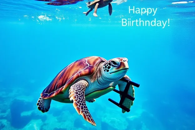 Happy Birthday Turtle Images with Colorful Background