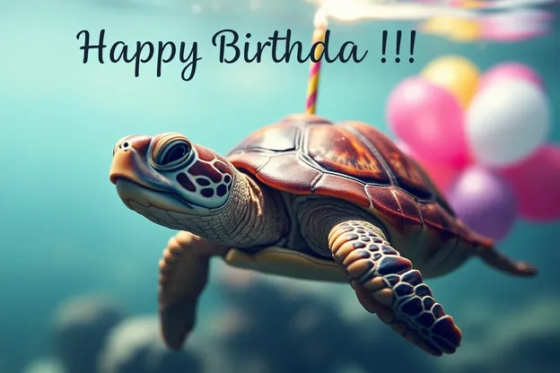 Happy Birthday Turtle Images with Party Popper