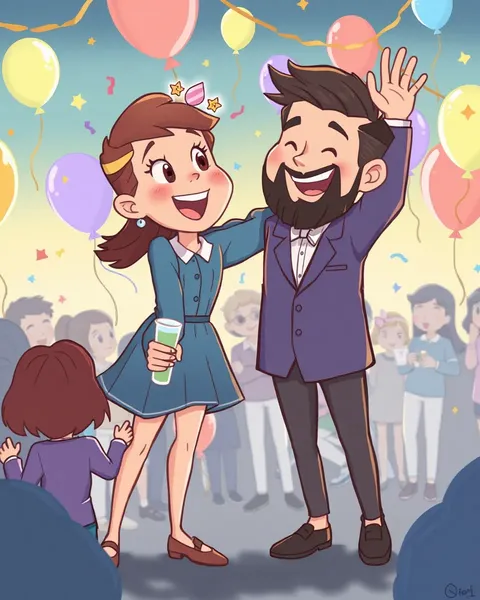 Happy Cartoon Celebration Picture for Joyful Times