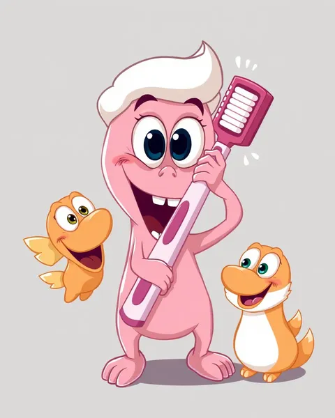 Happy Cartoon Toothbrush Pictures for Children's Happiness