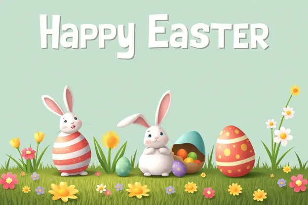 Happy Easter Animated Images with Cute Bunnies and Eggs