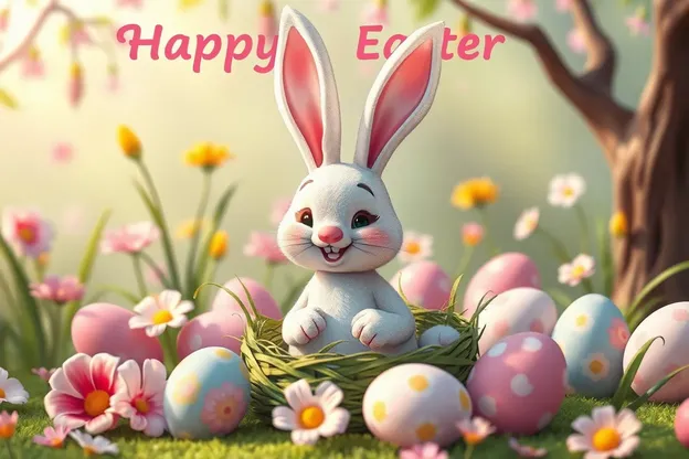 Happy Easter Images Animated with Colorful Spring Florals