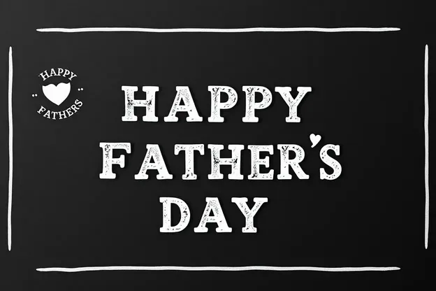 Happy Fathers Day Black Image Greeting Card