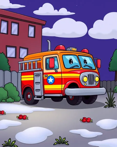 Happy Fire Truck Cartoon Pictures for Smiles