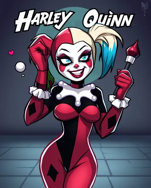 Harley Quinn Cartoon Images with Joker and Batman