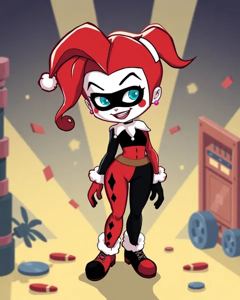 Harley Quinn Cartoon Pictures in Colorful Illustrations