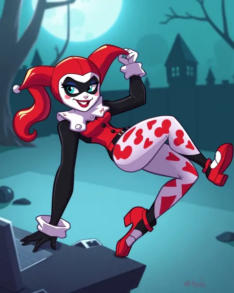 Harley Quinn Cartoon Pictures in Comic Book Style