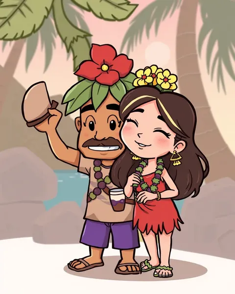 Hawaii Cartoon Art and Images