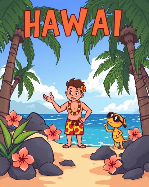 Hawaii Cartoon Illustrations and Images