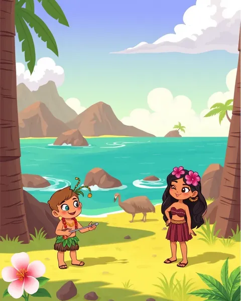 Hawaiian Cartoon Images Displayed on Website